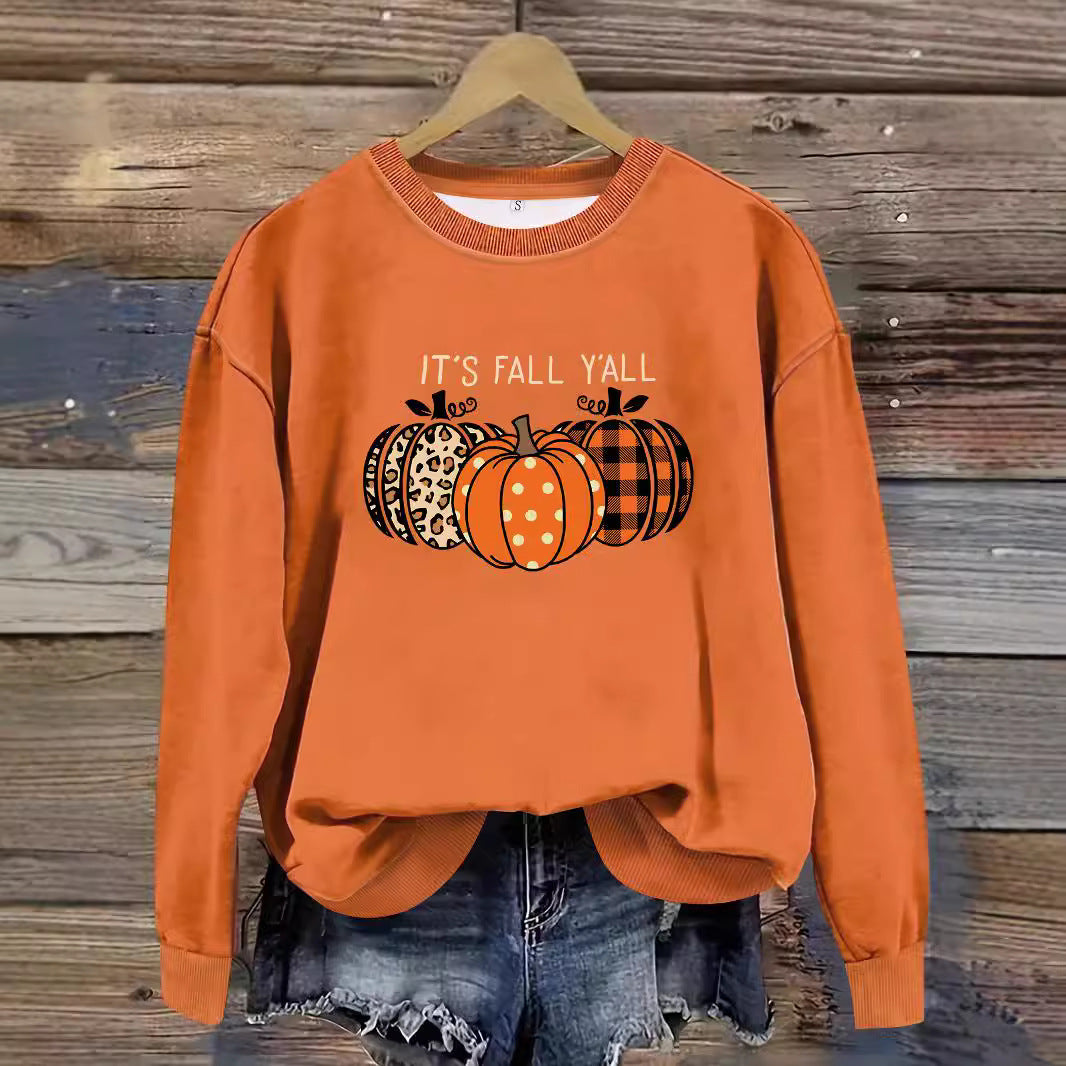 Cozy Halloween Pumpkin Pullover Sweatshirt