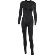 Faux Leather Zip-Up Long Sleeve Skinny Jumpsuit