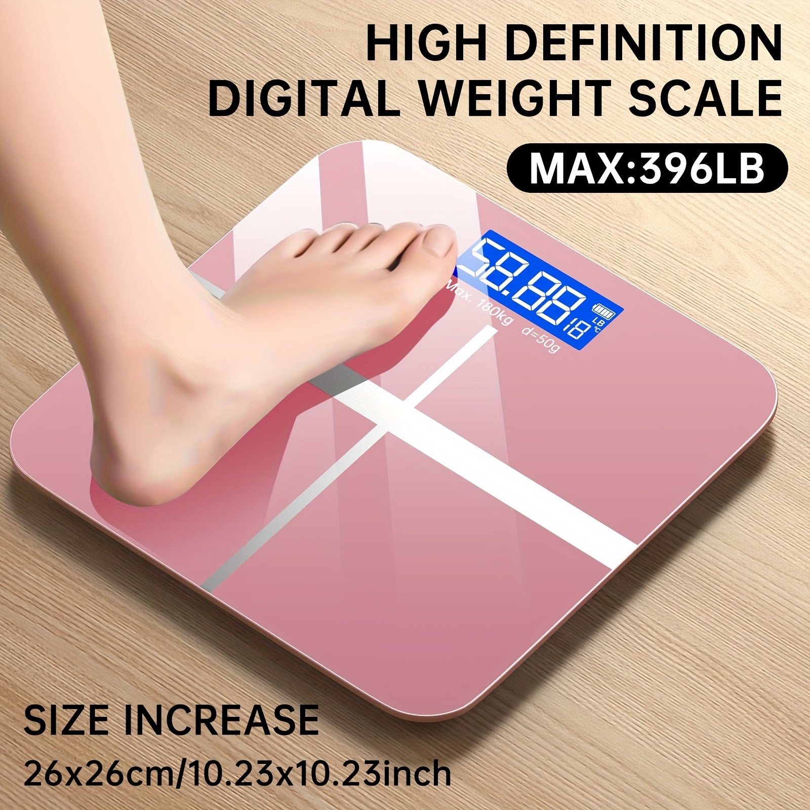 Weight Scale Electronic Scale, 396 Pound Digital Bathroom Scale, High-precision Weight Scale With LCD High-definition Display Screen And Temperature Display , Ultra Wide Platform, High-precision...