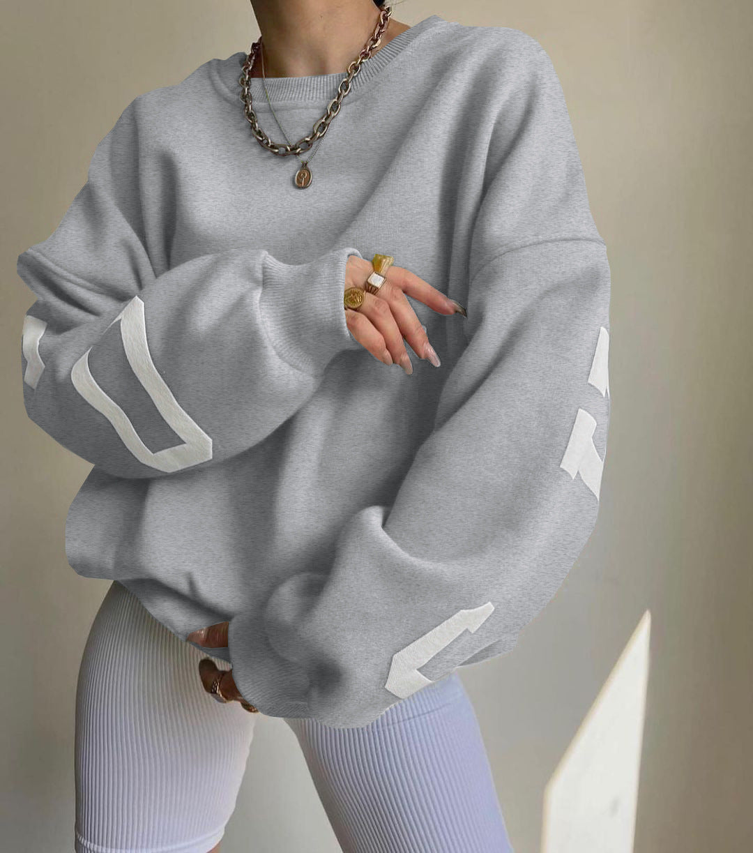 Women's Cozy Printed Thickened Long-Sleeve Sweater