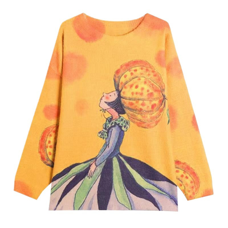 New Women's Loose-fitting Round-neck Sweater for Outerwear