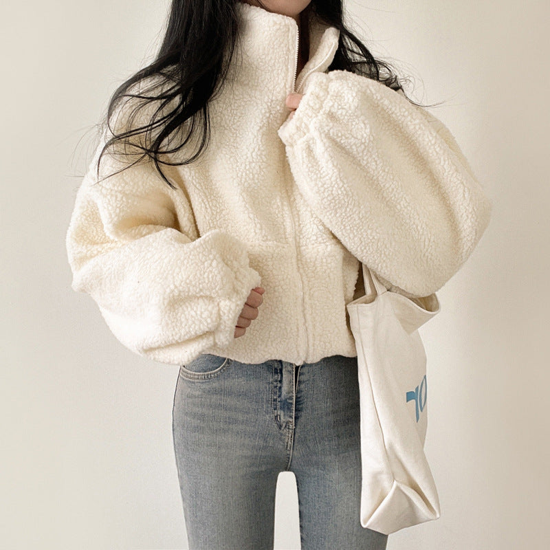 Women's Cozy Faux Lamb Fur Zip Cardigan & Thermal Coat
