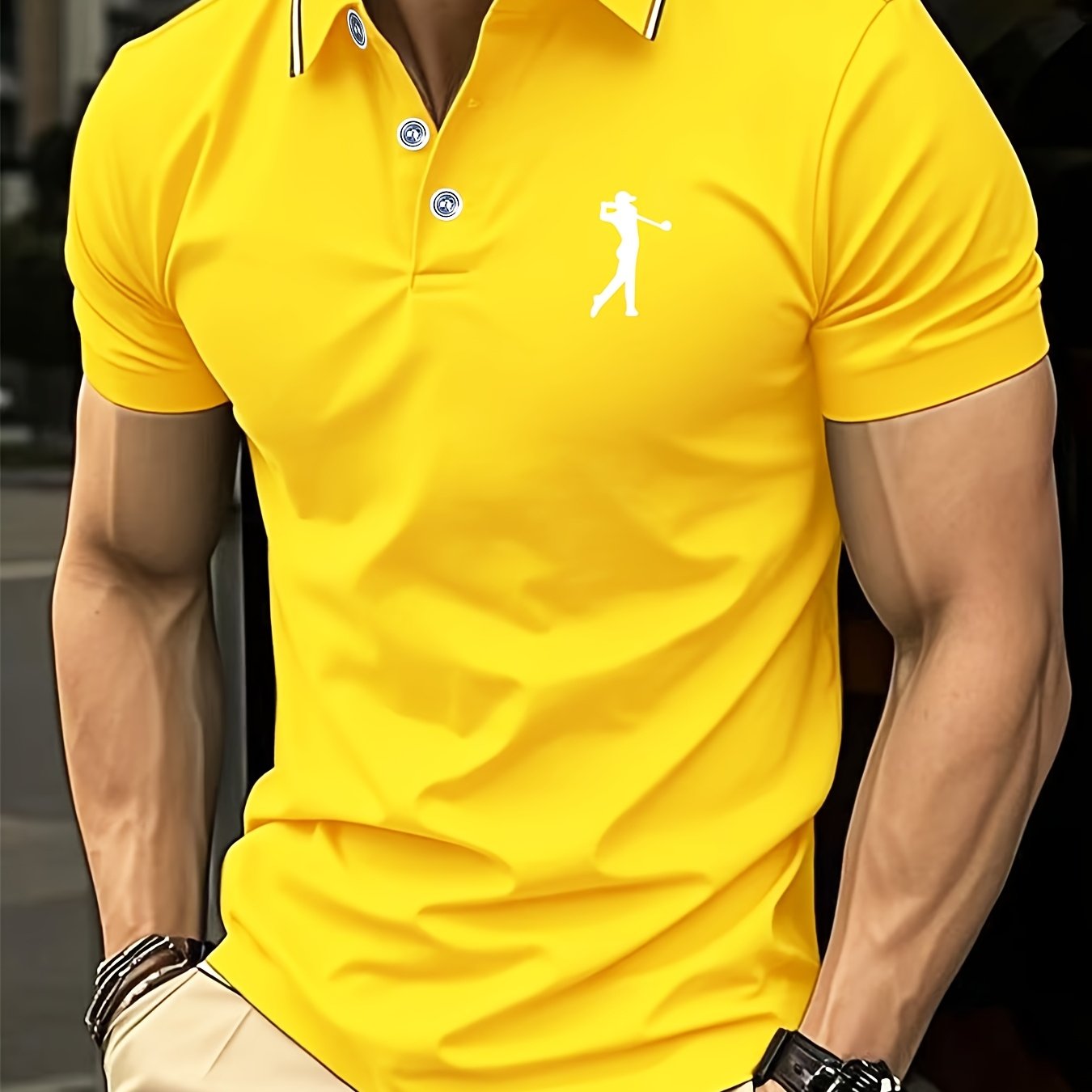Men's Short Sleeve Printed Golf Shirt – Spring & Summer