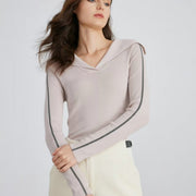 Wool Sweater Big Lapel Long Sleeve Top