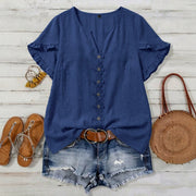 Floral Embroidery V-Neck Top for Women