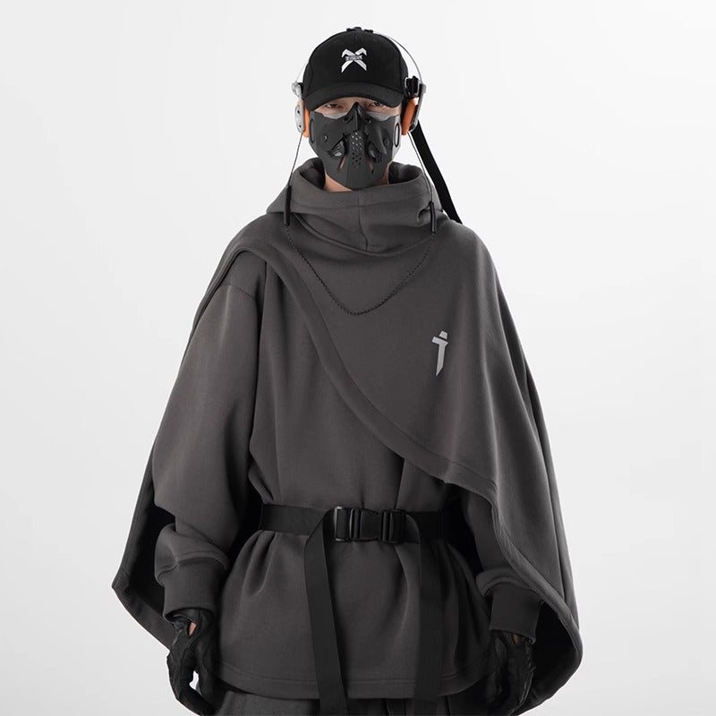 Men's Retro Mechanical Turtleneck Cape Sweater