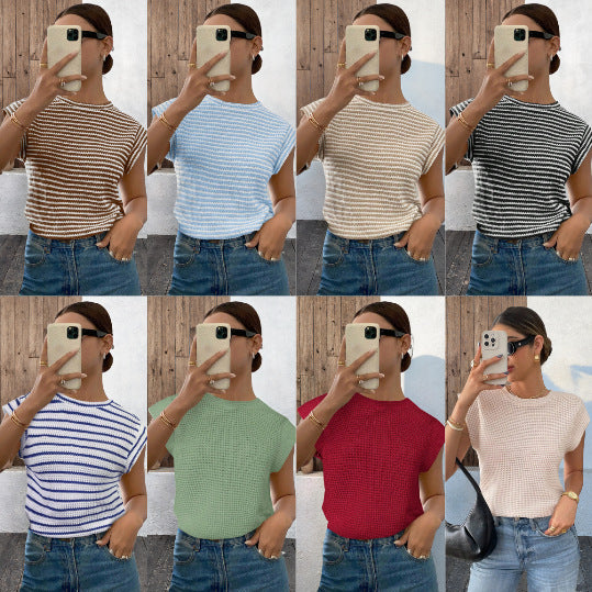 Breathable Sleeveless Hollow-Out T-Shirt – Summer Crew Neck