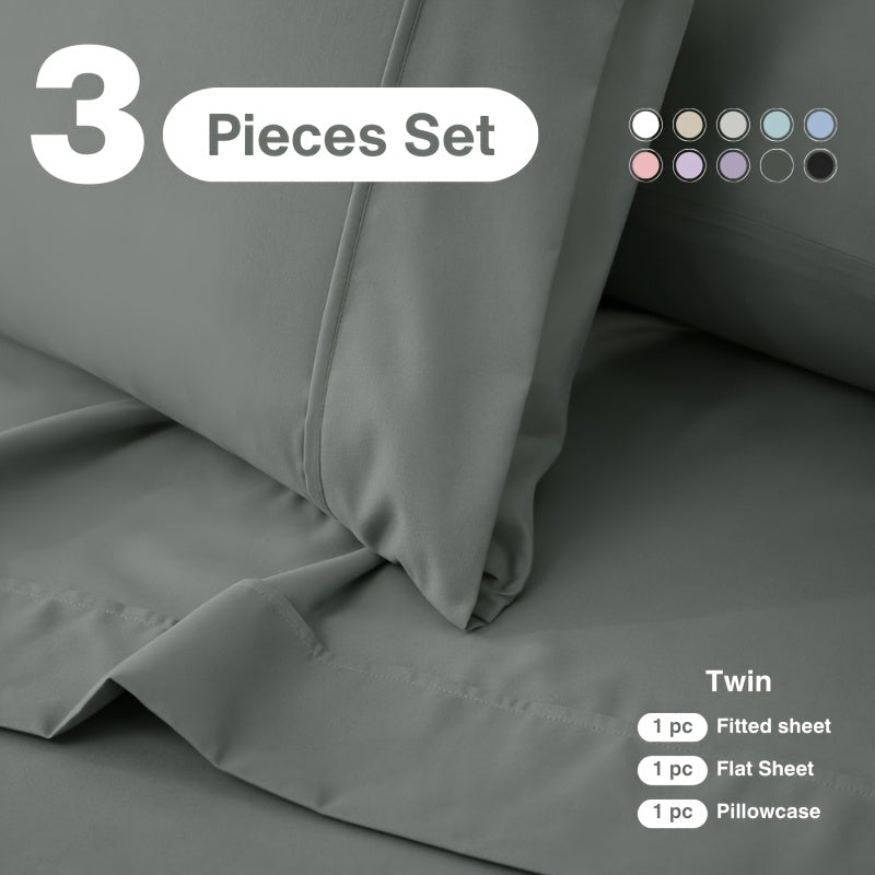 3/4pcs 18 Inch Extra Deep Pocket Bed Sheets Sets, Fits Deep Mattress, Breathable & Cooling Bed Sheets, Hotel Luxury Bed Sheet Set
