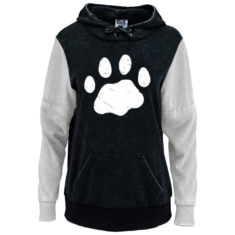 Women's Long-sleeved Hooded Sweater Printed Pullover Coat