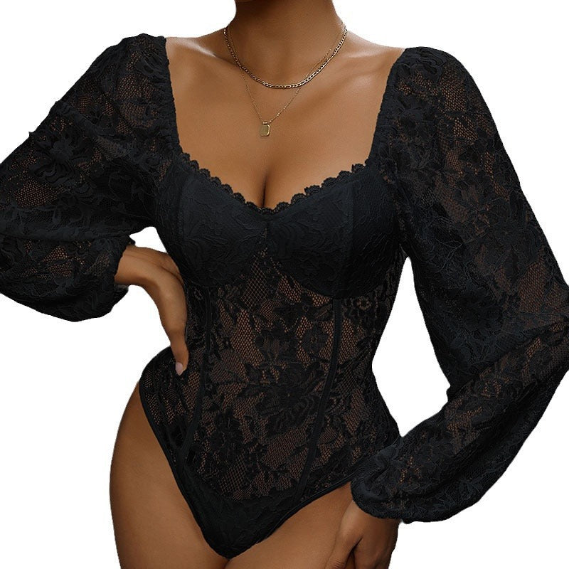 Sexy Lace Stitching Slim Fit Jumpsuit