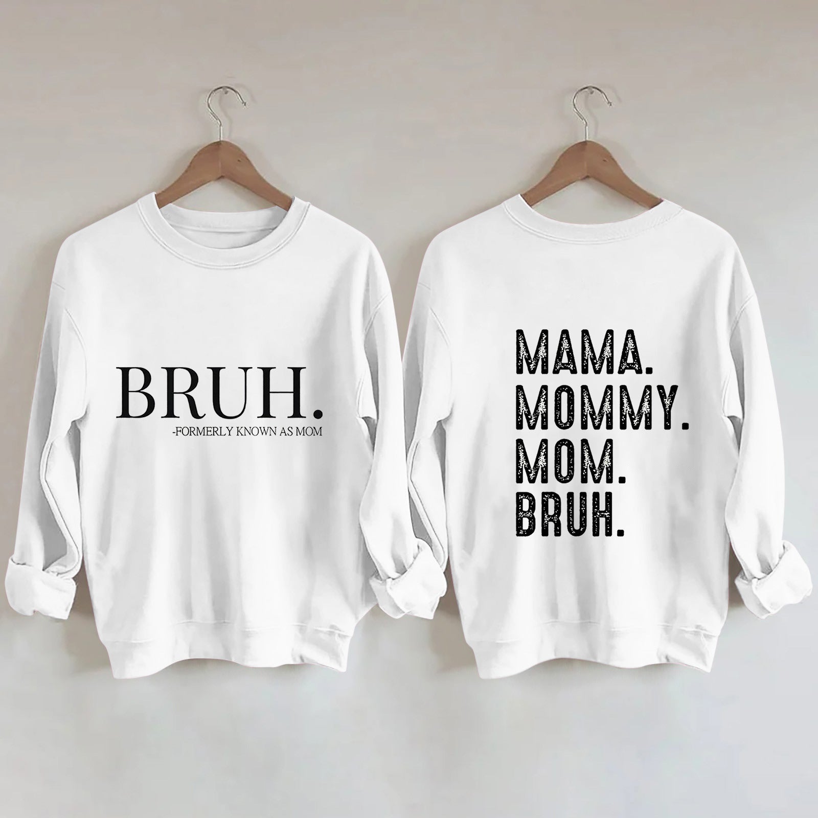 Trendy Letter Print Round Neck Hoodie for Women