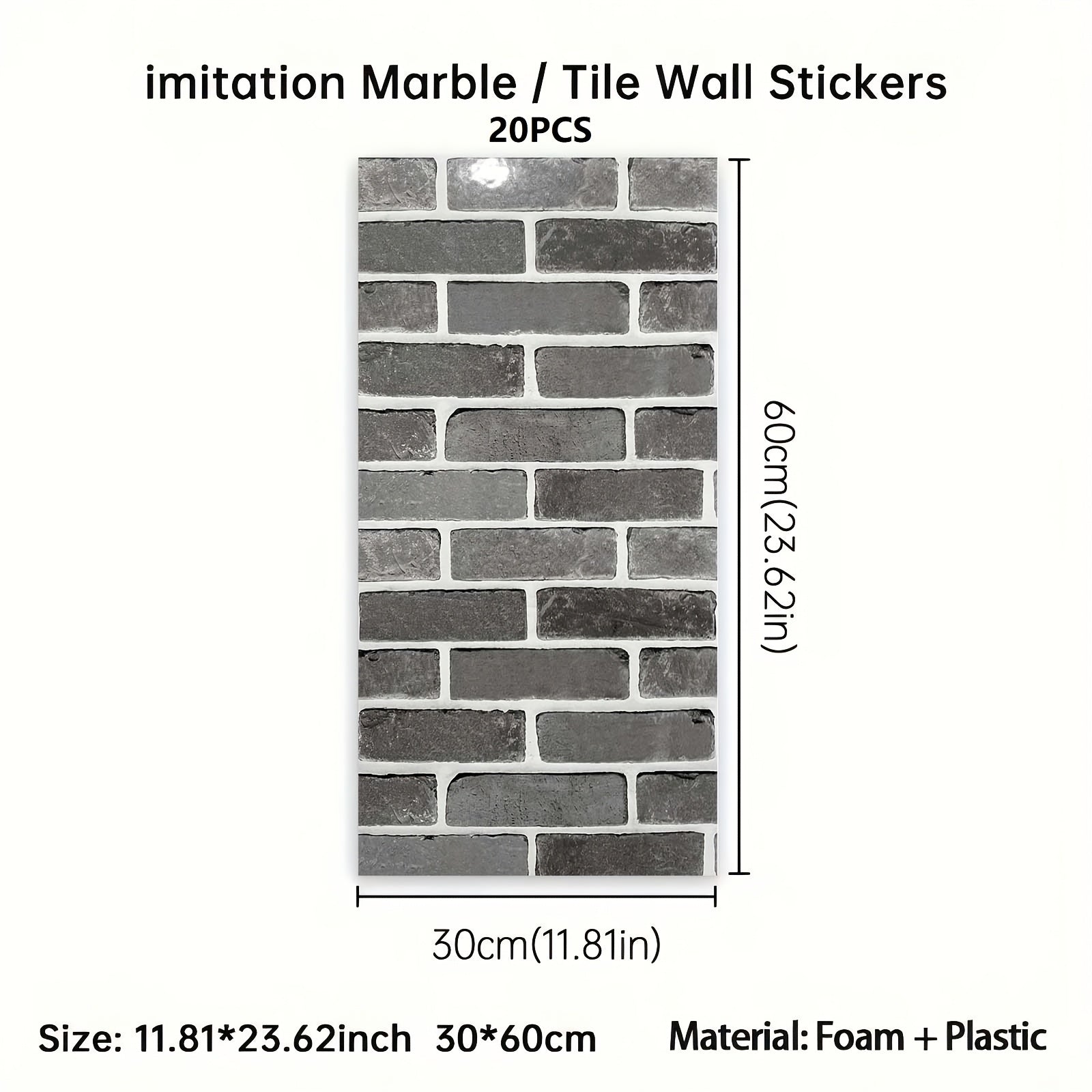 Antique Brick Foam Wall Tiles – Self-Adhesive PVC Decor for Living Rooms