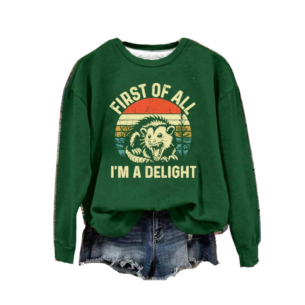 Women's Festive Pumpkin Print Crewneck Sweatshirt