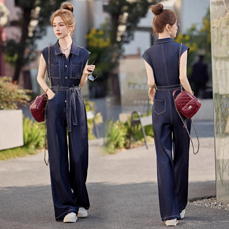 Women's Slimming Tencel Denim Jumpsuit