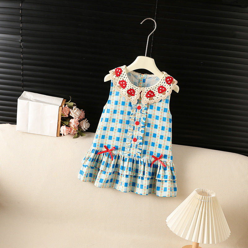 Girls' Summer New Arrival Stylish and Sweet Lace-trimmed Little Mus…