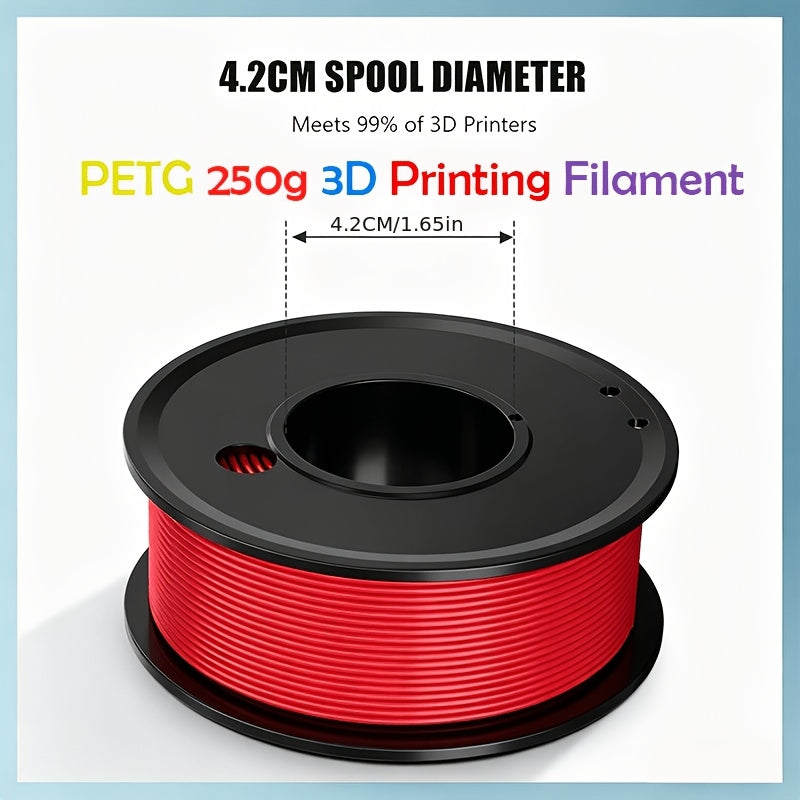 Vibrant Color PETG Filament – 250 g (0.55 lb) Roll, 1.75 mm Diameter, Non‑Toxic & Odorless