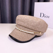 Winter Hat with Pearl Chain