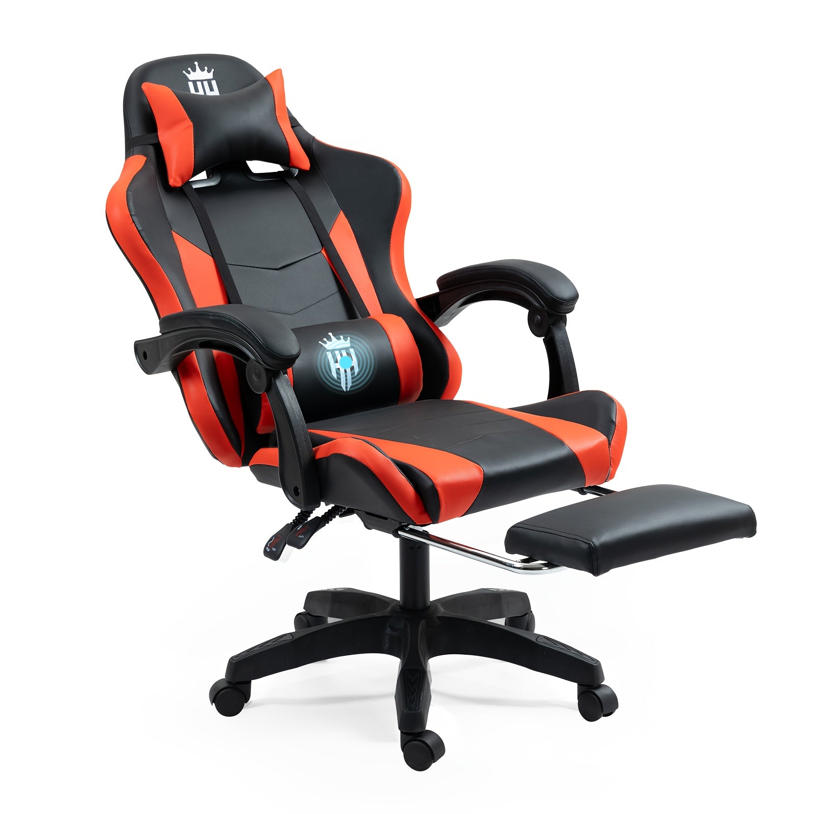 Ergonomic Gaming Chair with Spring Cushion and PU Leather Upholstery