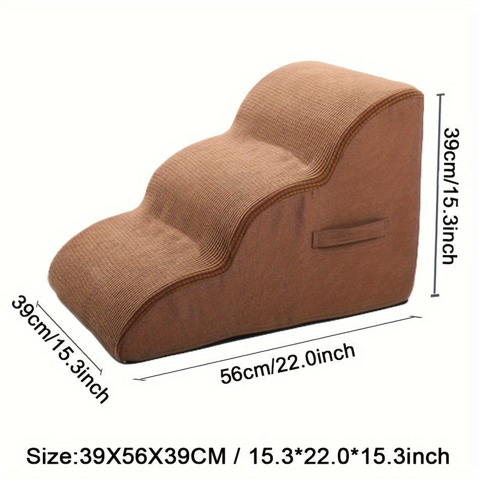 Pet Stairs Ramp 3-step Detachable Pet Stairs Ramp For Dogs & Cats - Soft Sponge Material, Non-slip Ramps For Small Medium Large Dogs, Indoor/outdoor Use, Pet Stairs For Small Dogs, Multistep Design,