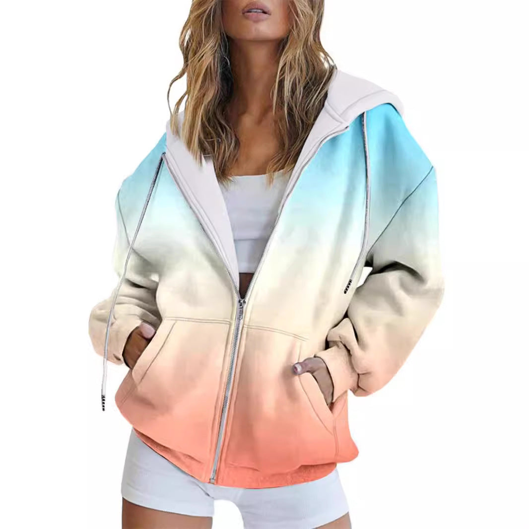 Women's Casual Full-Zip Hoodie Sweatshirt