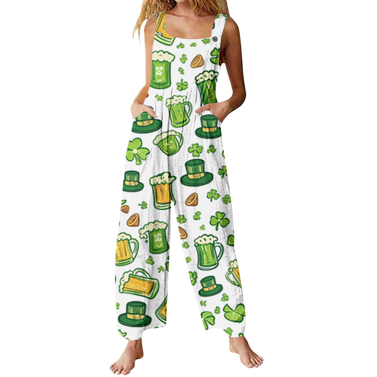Women's 3D Print Summer Casual Suspender Romper