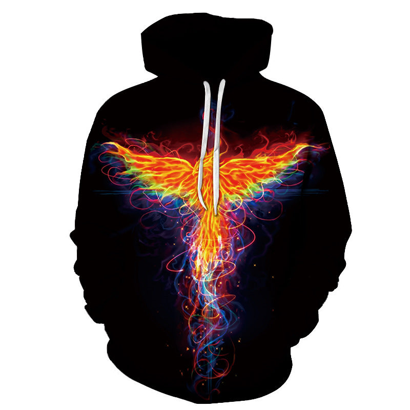 Flame Phoenix 3D Casual Loose Hoodie