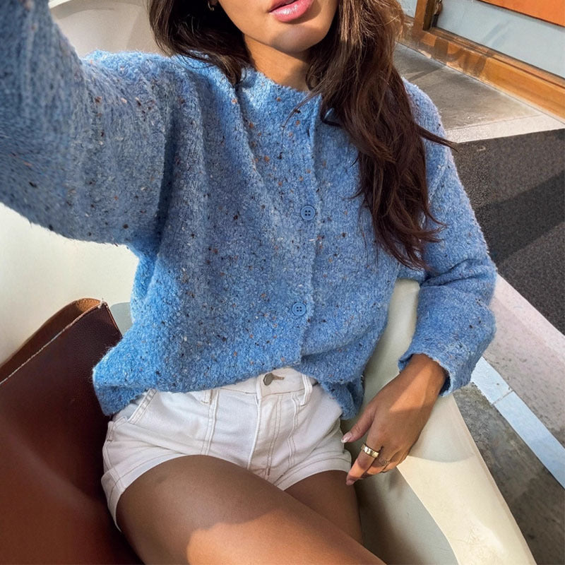 Colorful Polka-dot Patchwork Pullover Sweater