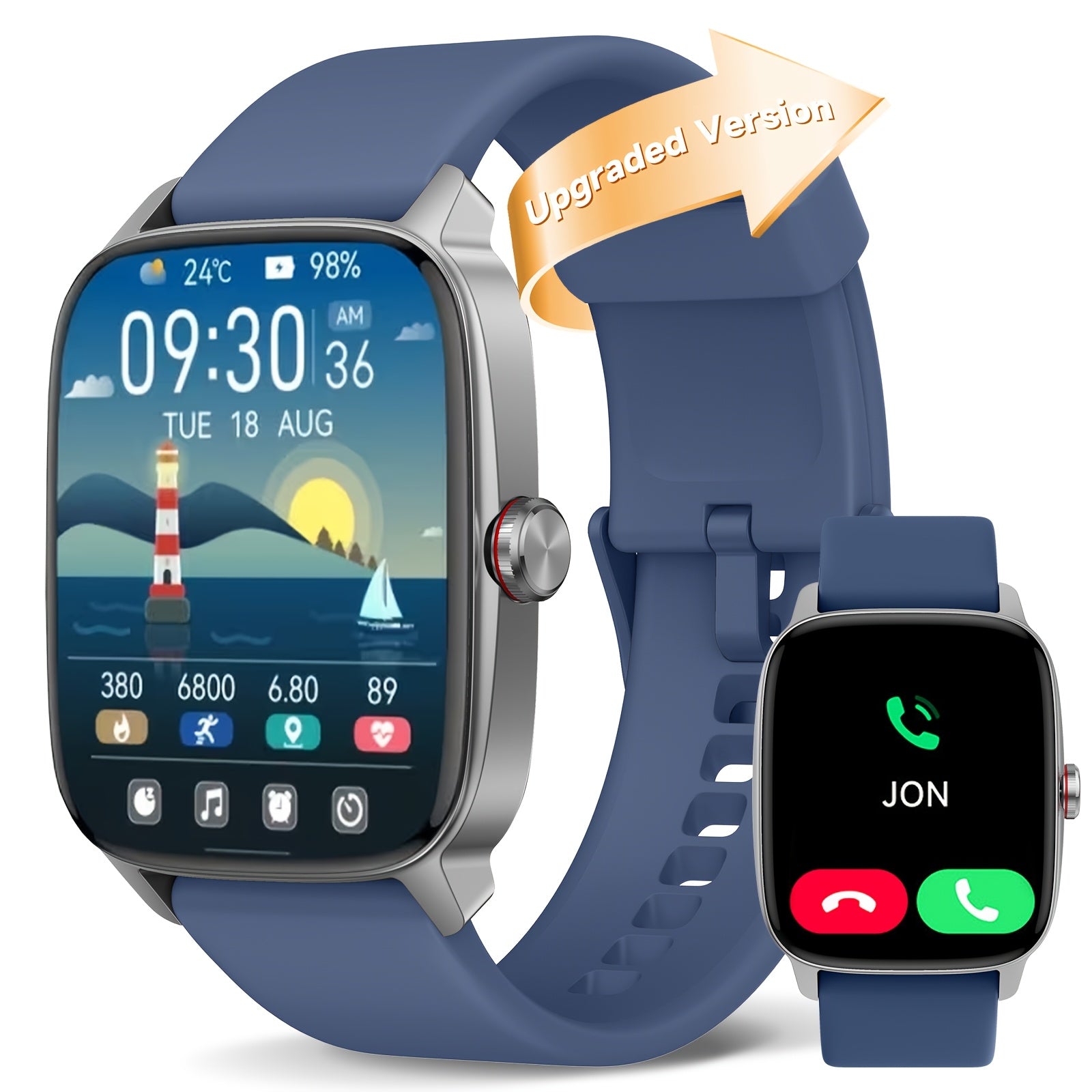 Women's 1.8-inch HD Smartwatch with Fitness Tracking and Built-in Alexa