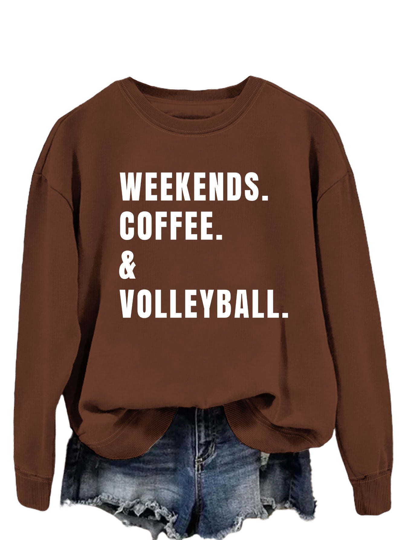 Women's Cozy Round Neck Long Sleeve Loose Sweatshirt