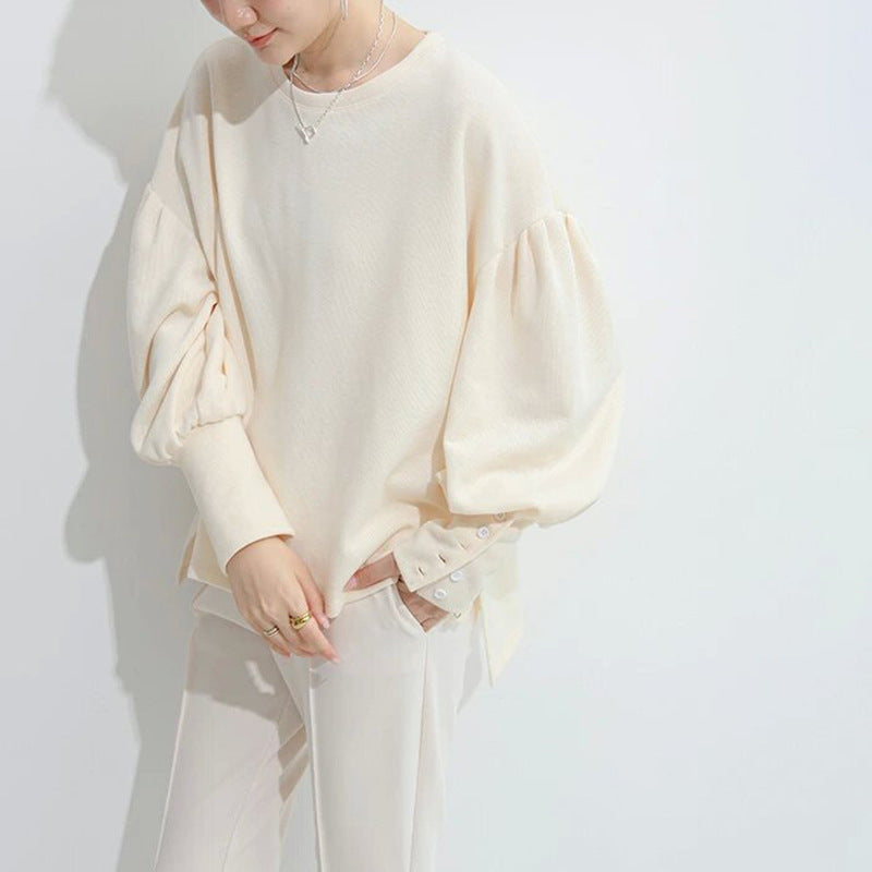 Cozy Solid Color Loose Fit Women's Autumn Winter Sweater