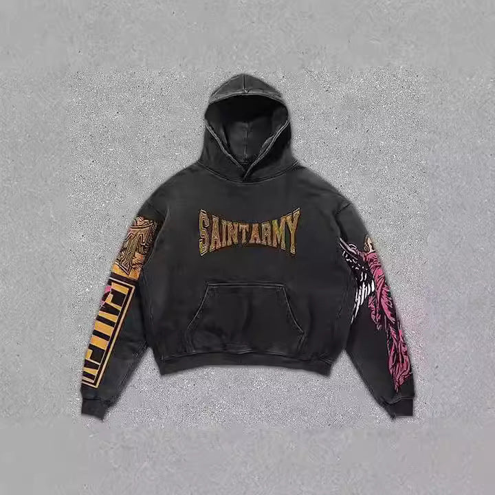 Printed Men's And Women's Leisure Pullover Hoodie