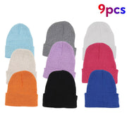 Winter Unbrimmed Hats Pack (4, 5 or 9 pcs) – Windproof, Ear‑Protecting, Elastic, Unisex
