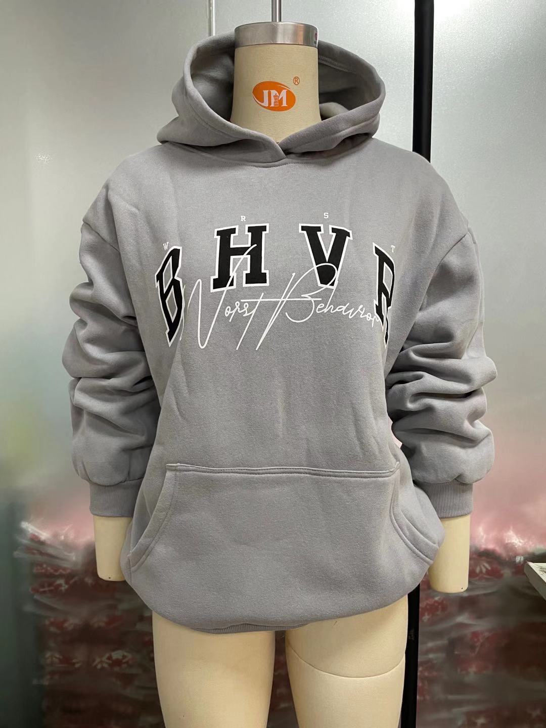 Cozy Gamer Letter Print Long-Sleeve Plush Hoodie