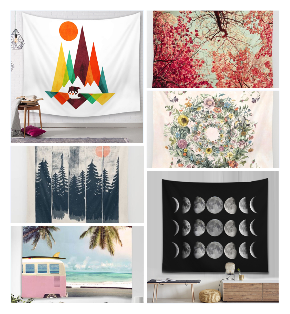Living Room Landscape Painting Printing Tapestry