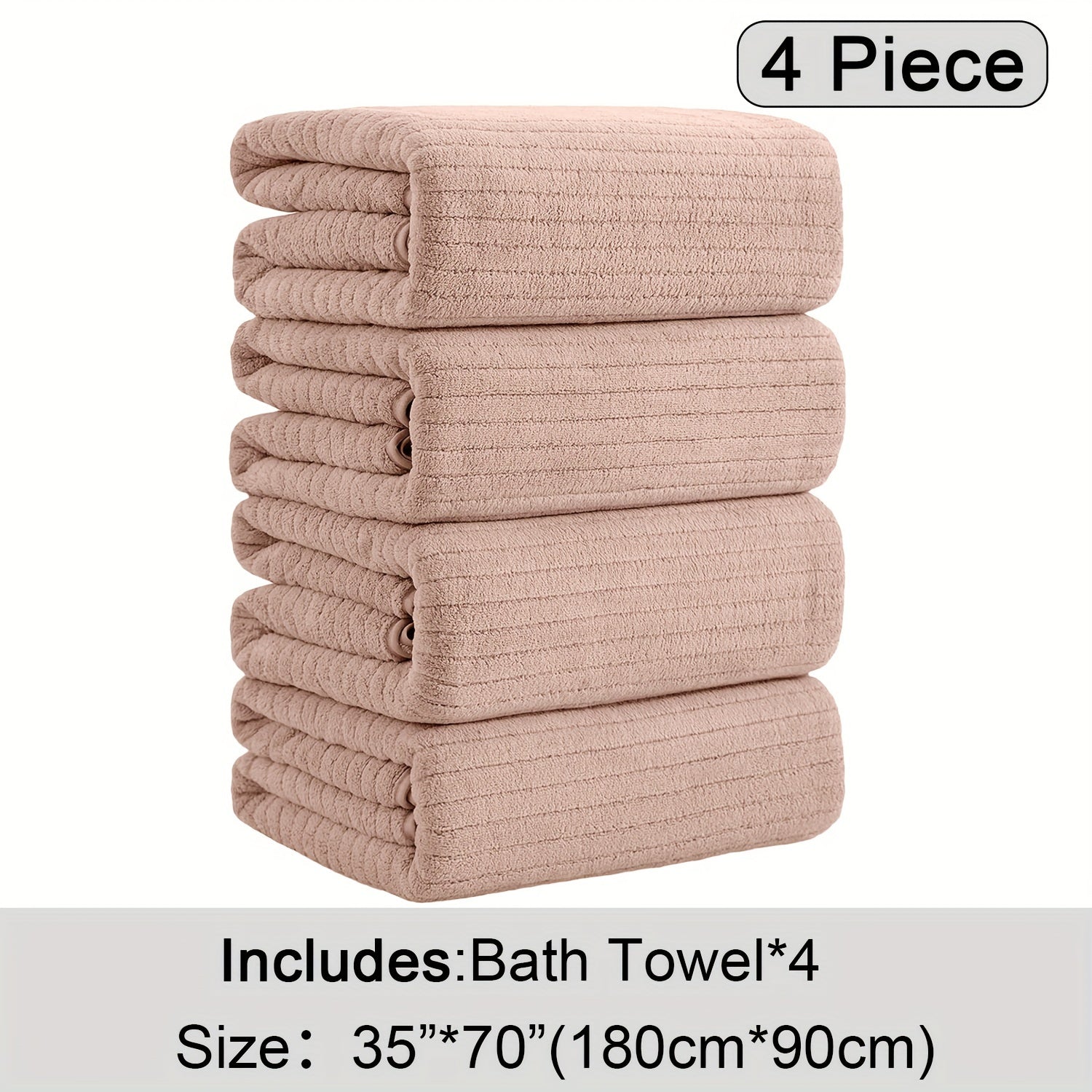 4-Piece Extra Large Microfiber Bath Towel Set, 35" x 70"