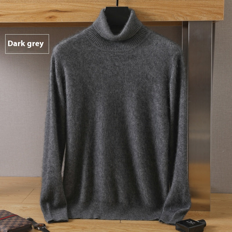 Men's Cozy High-Collar Solid Pullover Sweater