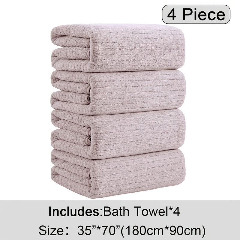 4-Piece Extra Large Microfiber Bath Towel Set, 35" x 70"