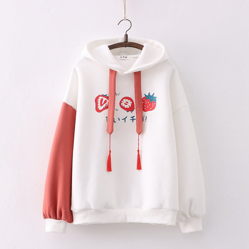 Plush Tassel Hooded Pullover Cozy Thick Sweater