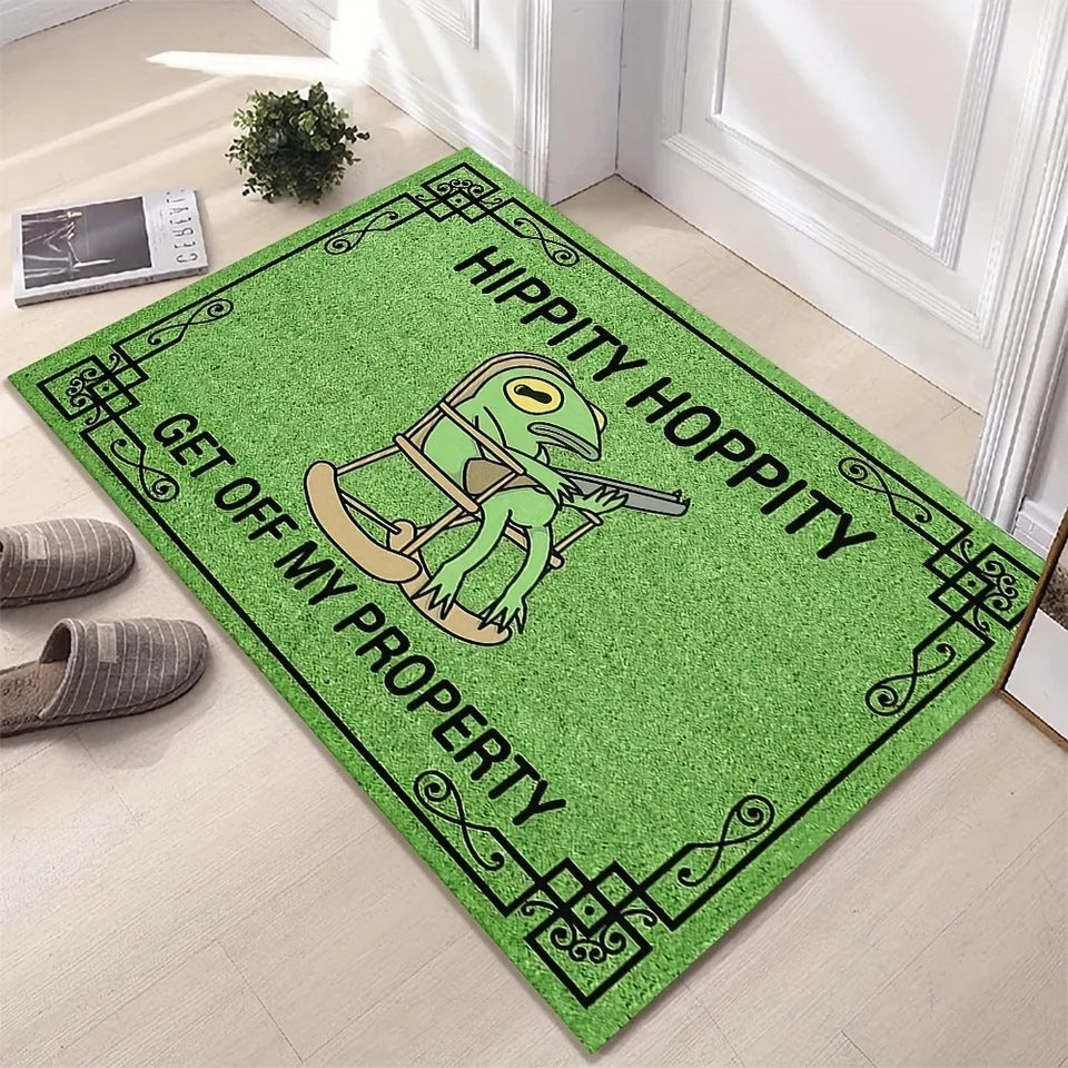 Frog Rocking Chair Funny Personalized Non-slip Flannel Floor Mat