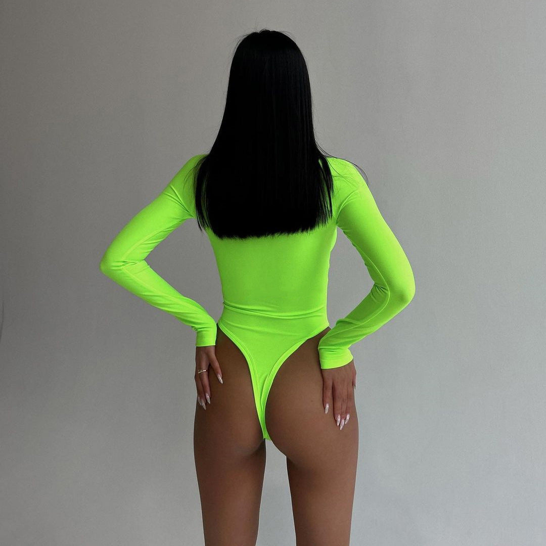 Hollow Out Long Sleeve Slim Fit Jumpsuit