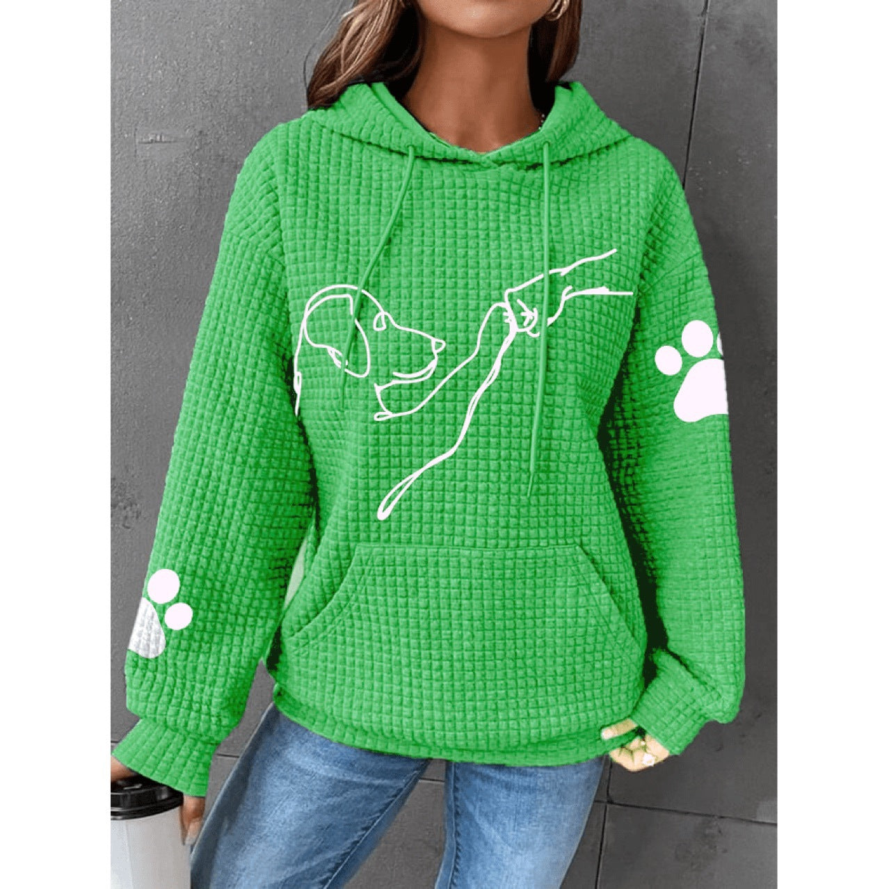Women's Casual Printed Long Sleeve Loose Sweater