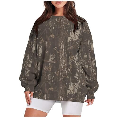 3D Digital Print Casual Long-Sleeve Round Neck Pullover