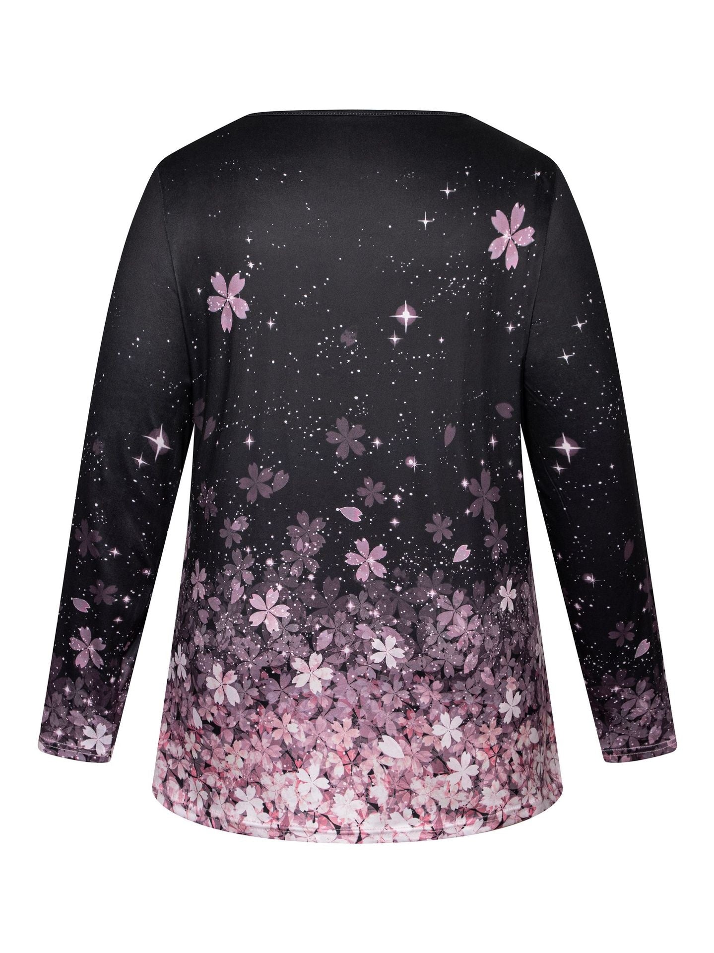 Plus Size Floral Cross-Collar T-Shirt
