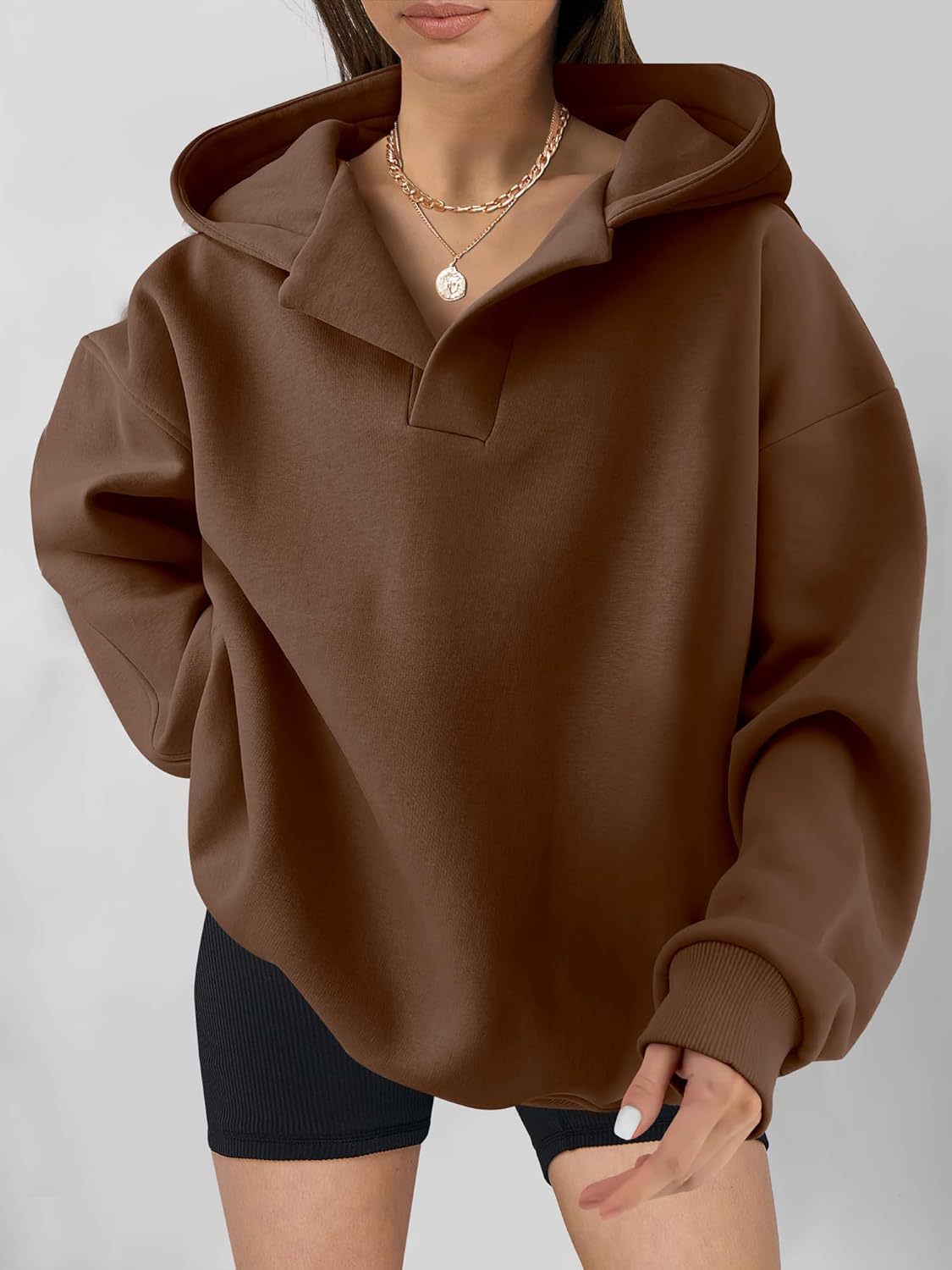 Cozy Solid Color Long Sleeve Loose Fit Hoodie Sweater