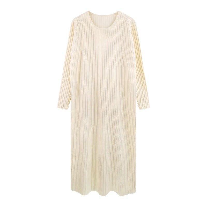 Elegant Long-Sleeve A-Line Midi Dress for Women