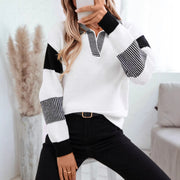 Versatile Loose-fitting Long-sleeve Knit Sweater