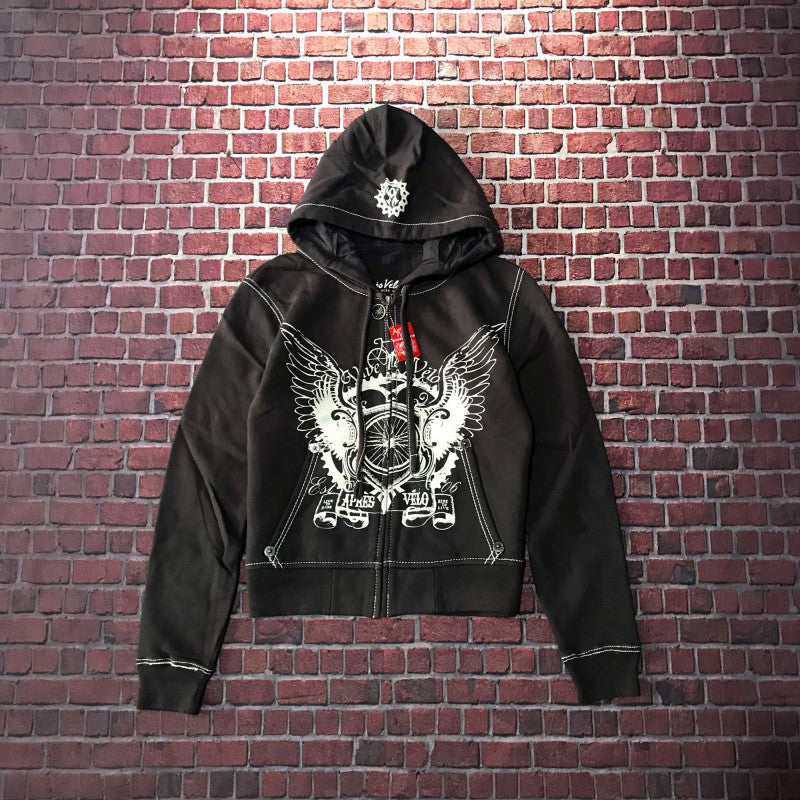 Punk Heavy Metal Matching Zip Hoodie for Couples