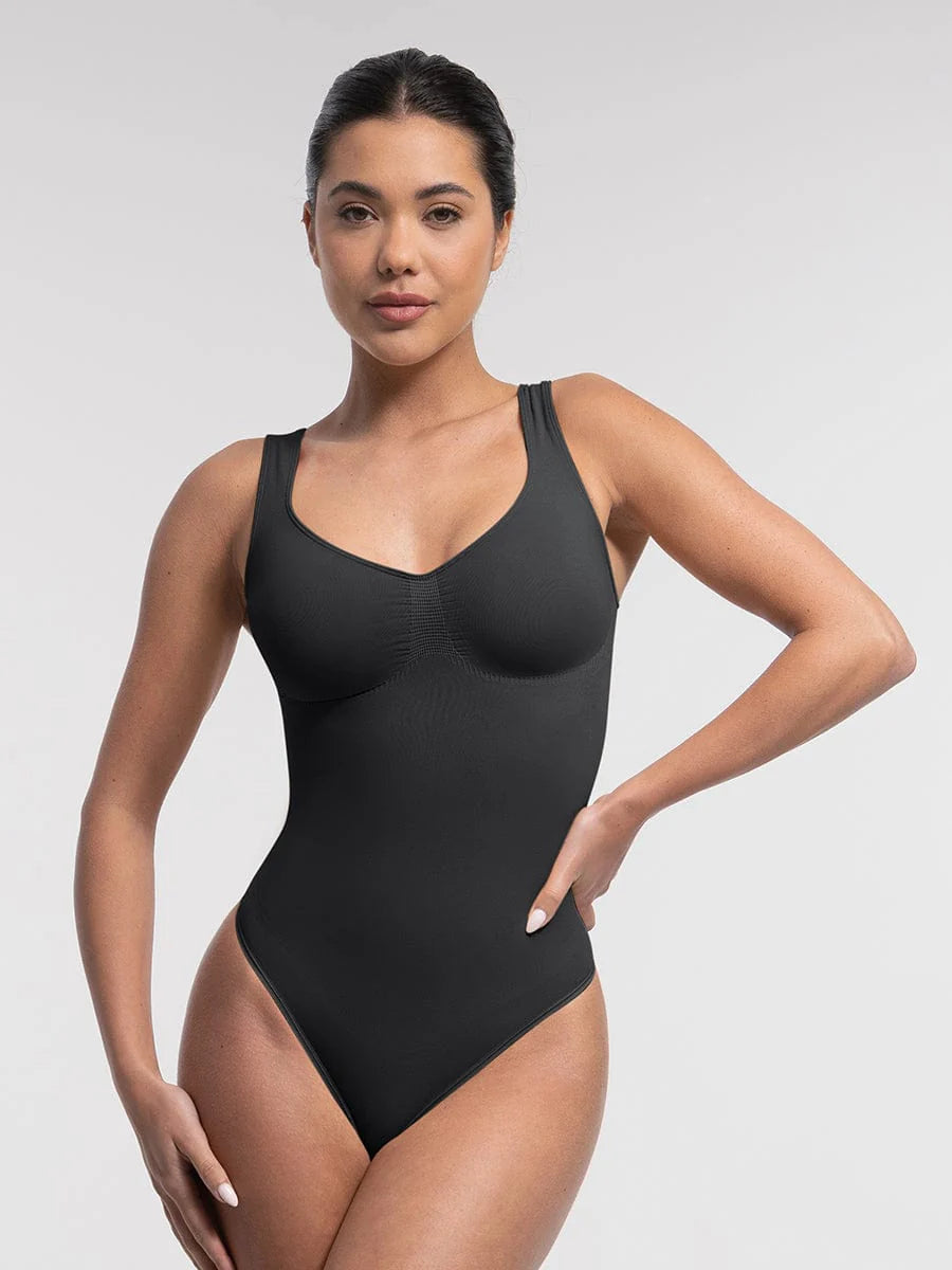 Seamless Tummy Control Thong Bodysuit with Bust Support
