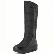 Women's Winter Warm Platform Wedge Snow Boots with Thick Sole and Round Toe