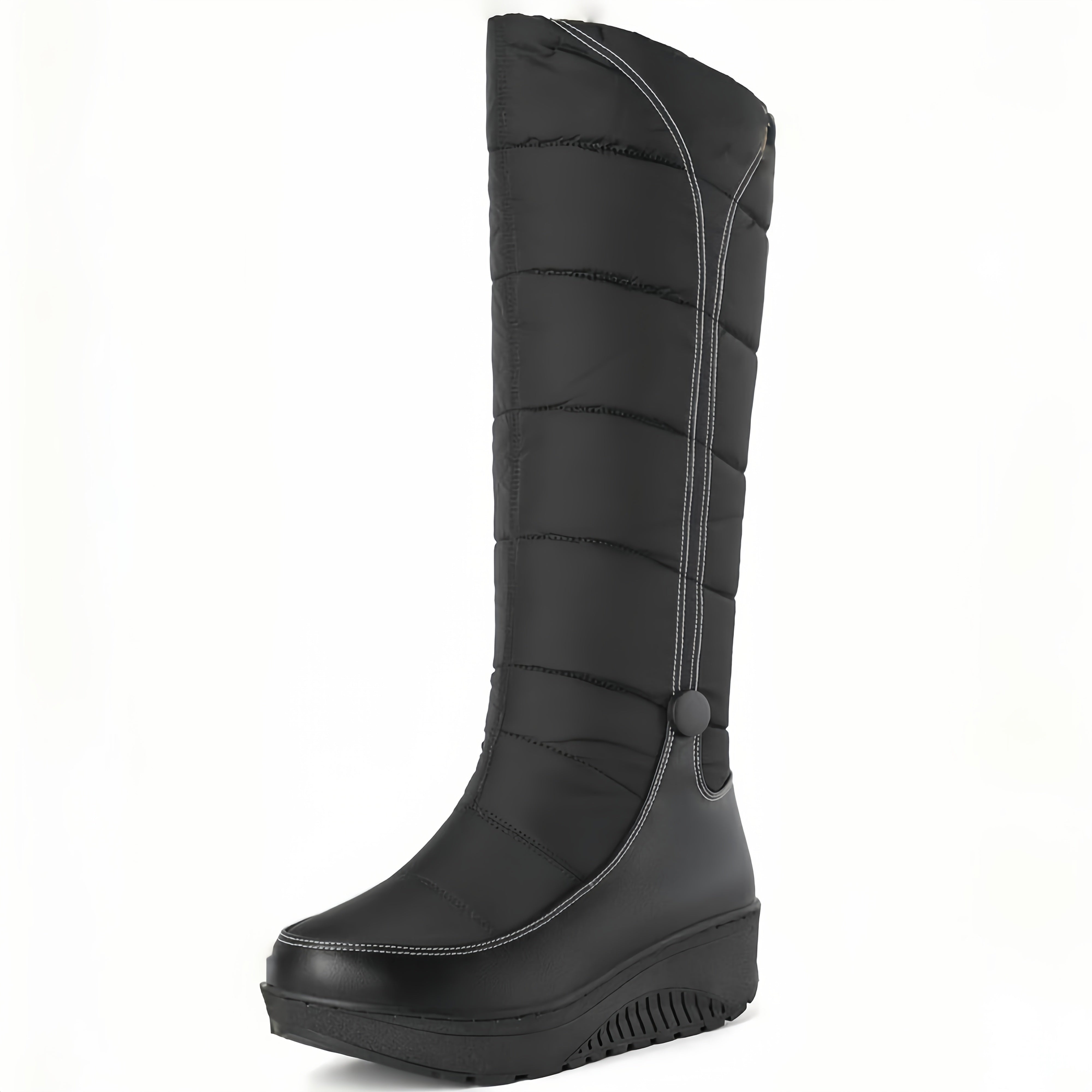 Women's Winter Warm Platform Wedge Snow Boots with Thick Sole and Round Toe